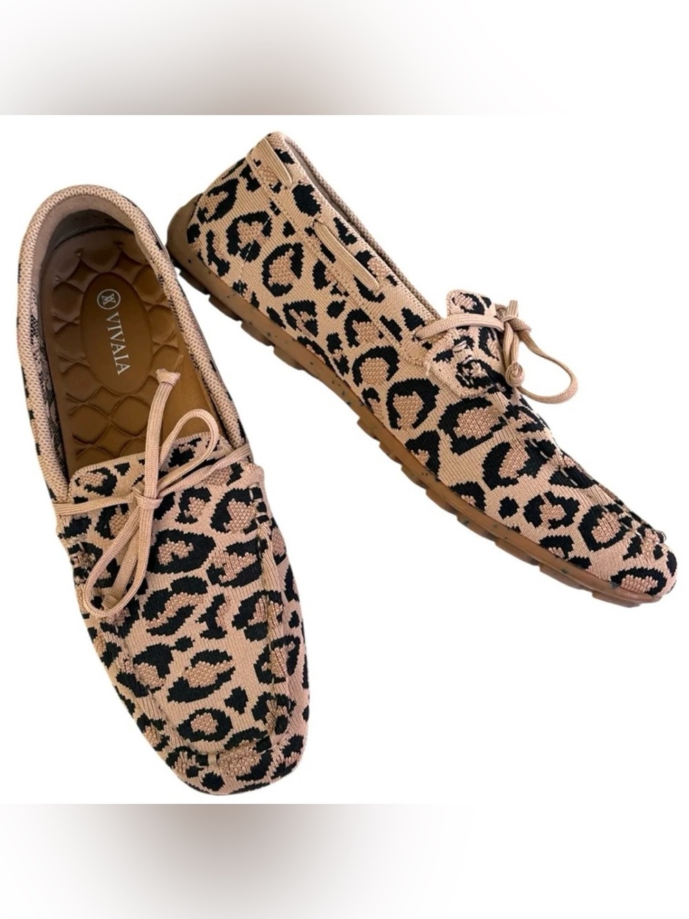 VIVAIA Jackie Square-Toe Loafers Leopard Print Flats Women’s 9.5